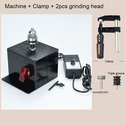 Leather Craft Electric Burnisher Polish Machine Diamond/Ebony Grinding Head Set