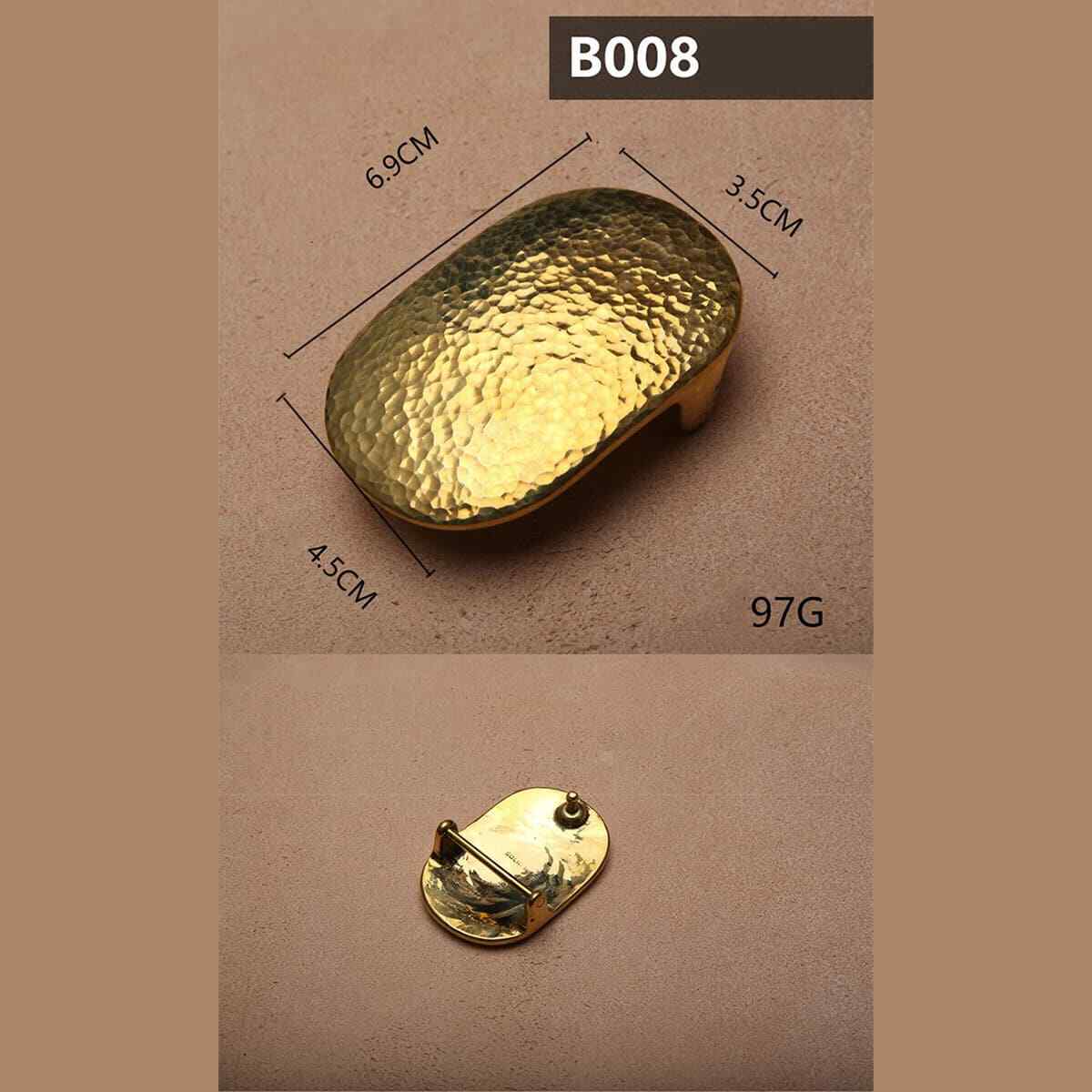 Retro Hammered Striation Solid Brass Pin Belt Buckle for Men Women Leather Craft Diy Making Belt Accessory