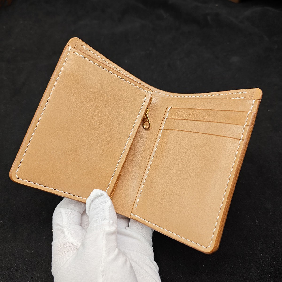 Handmade Japan Tochigi Vegetable Tanned Leather Wallet with 925 Silver Buckle