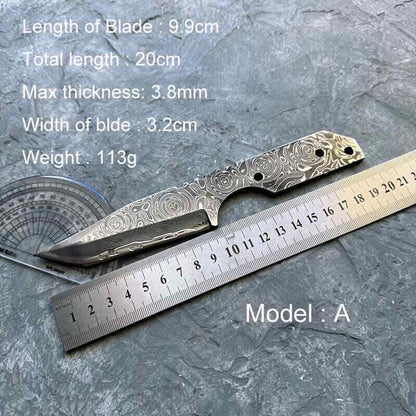 Thick Damascus Blade Blank Outdoor Cutter Fruit Knife Home Kitchen Hobby DIY Vg10 Steel Supply