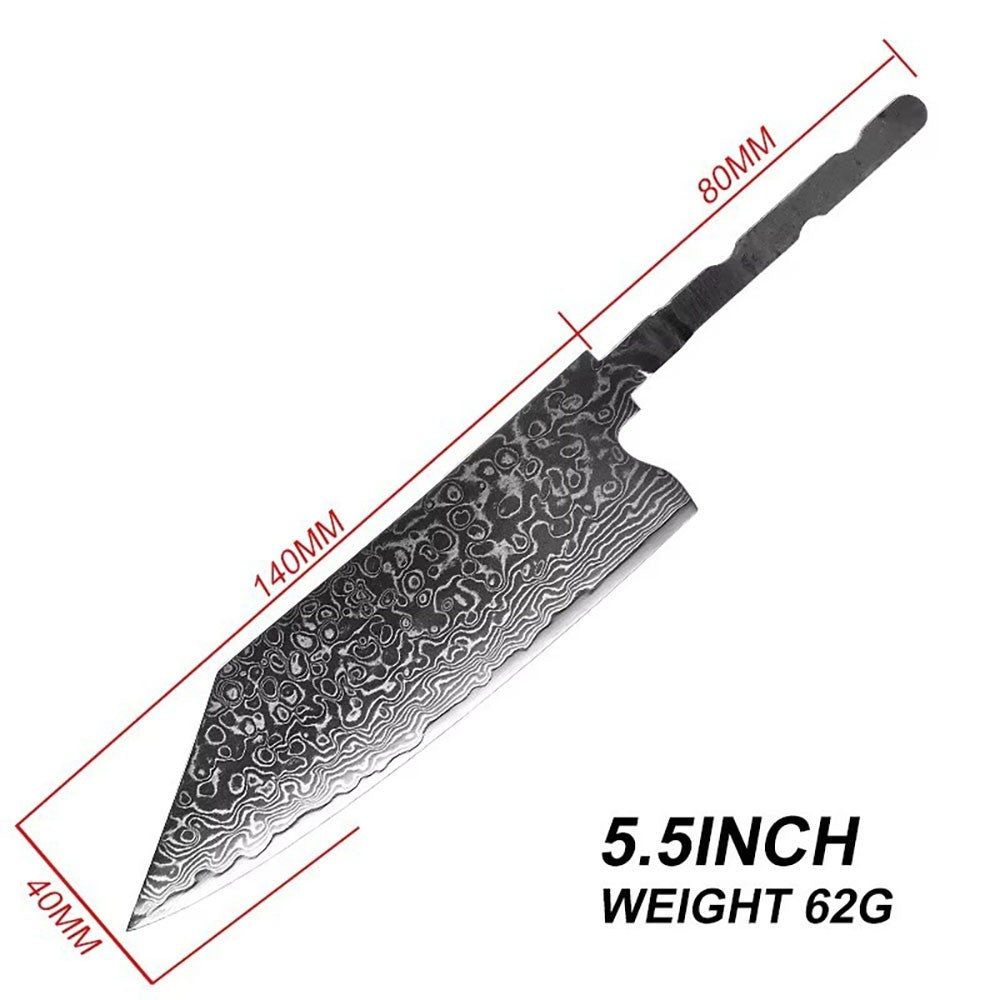 VG10 Damascus Steel Chef Knife Blank Blade DIY Home Hobby Kitchen Tools Material