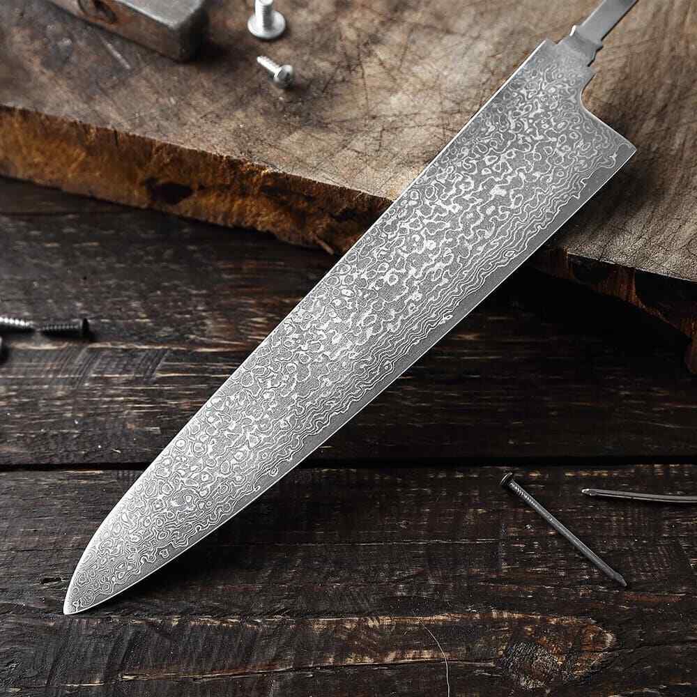 VG10 Damascus Steel Chef Knife Blank Blade DIY Home Hobby Kitchen Knife Material