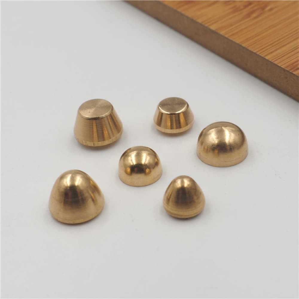 20pcs Solid Brass Pyramid Spikes Punk Rivets Studs Dog Collar Leather Craft DIY
