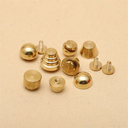 20 x Leather Craft Solid Brass Screw Luggage Punk Nail Stud Rivets Accessories