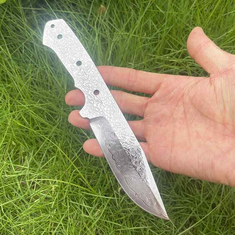 All Damascus Steel Blade Outdoor Knife EDC Damascus Handle Hand Craft DIY