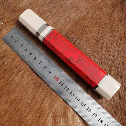 Japanese Style Octagonal Marble Material Handle Making Chief Knife Diy 16cm