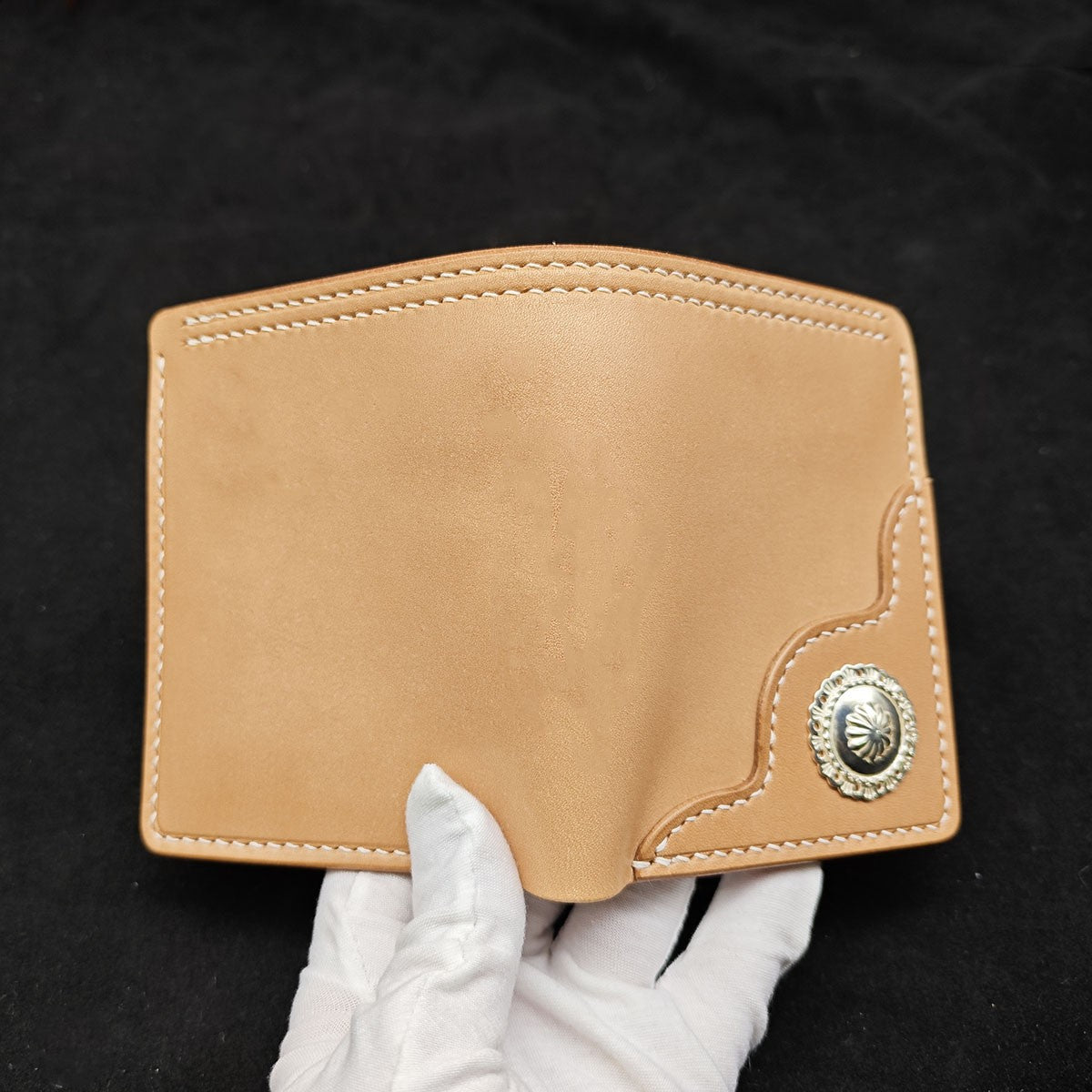 Handmade Japan Tochigi Vegetable Tanned Leather Wallet with 925 Silver Buckle