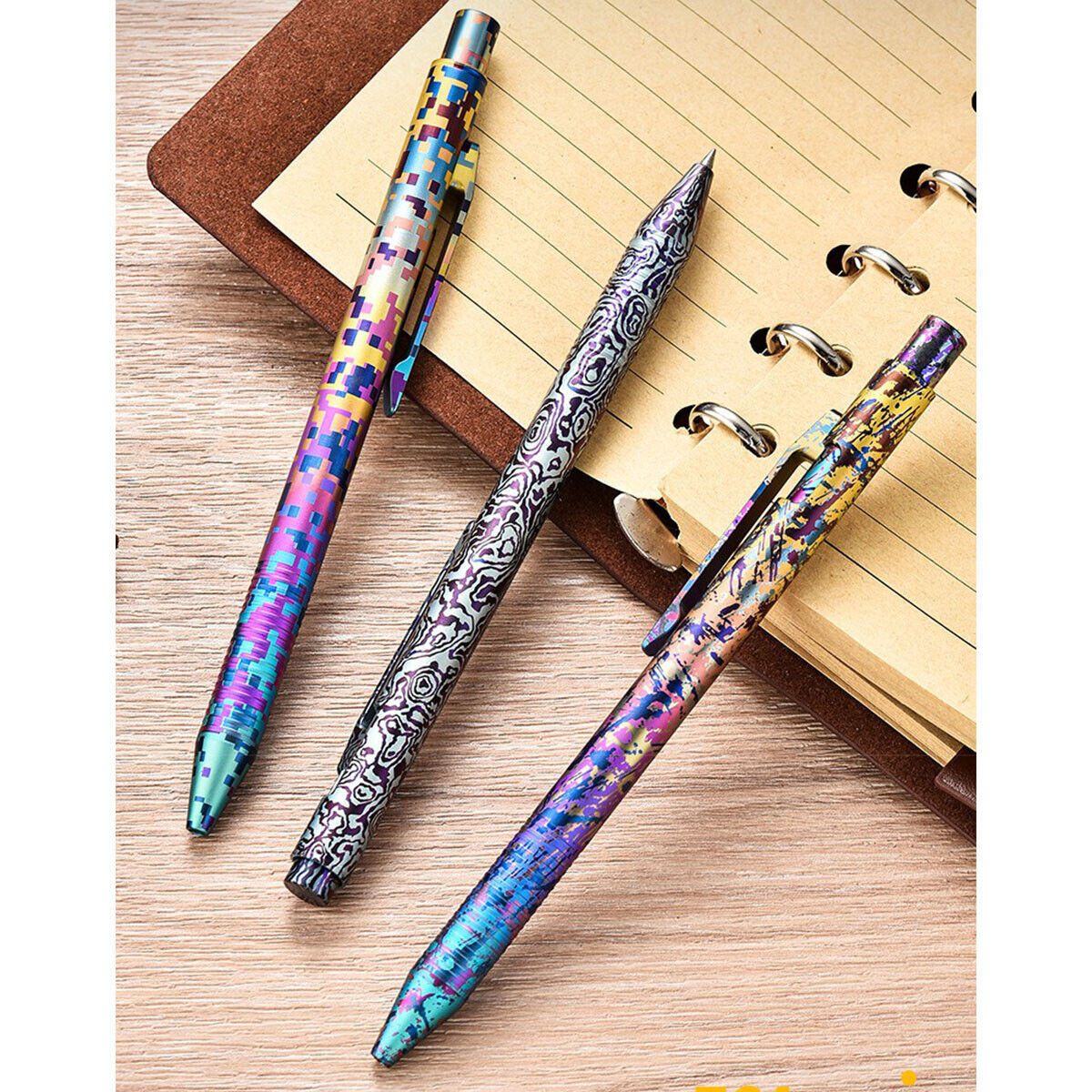 Colorful Titanium Alloy Pen Personalized Camouflage Bolt Design EDC Fashion Gift