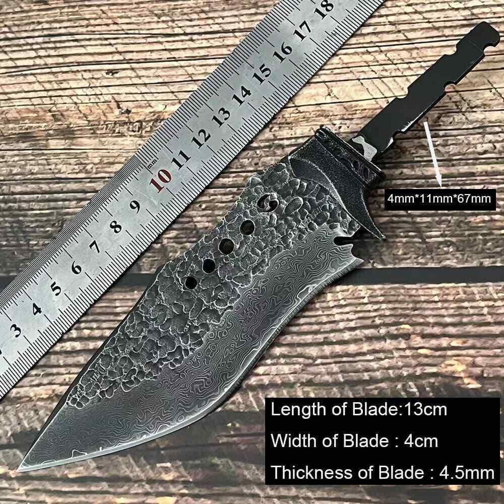 Forged Damascus Steel Billet Blade Blank Making Outdoor Knife EDC Diy Material