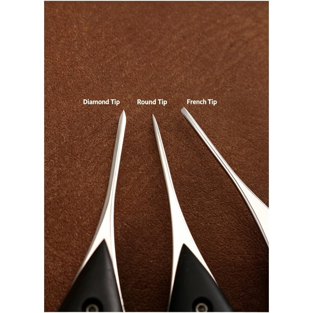 Premium French Leather Craft Round Diamond Flat Awl Hand Stitching Tools