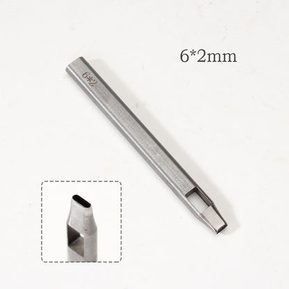 Leather Craft Belt Hole Punch Oval Flat Straight Teardrop Single DIY 440C Tool