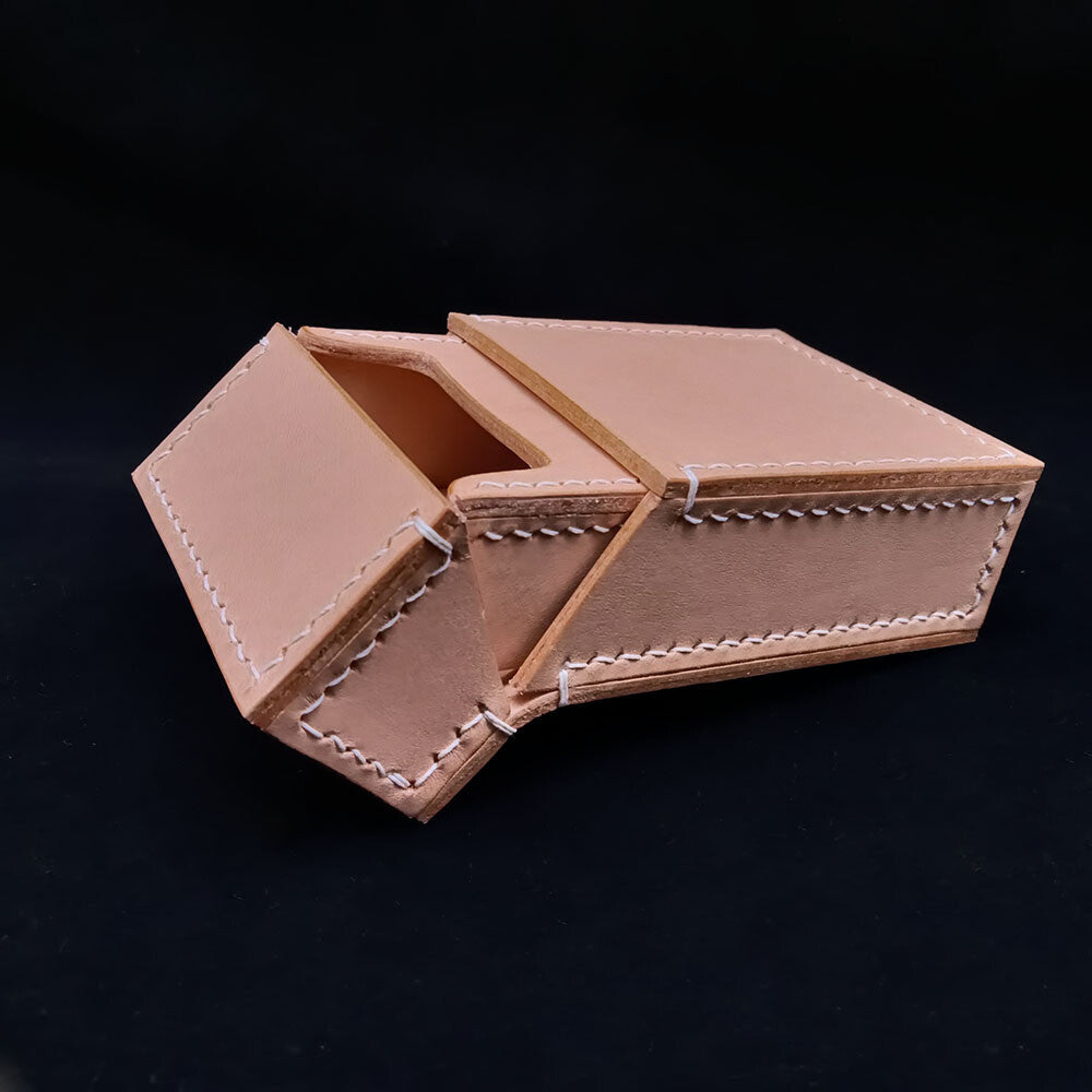 Handmade Custom Made Genuine Leather Cowhide Cigarette Case Pocket Holder Box