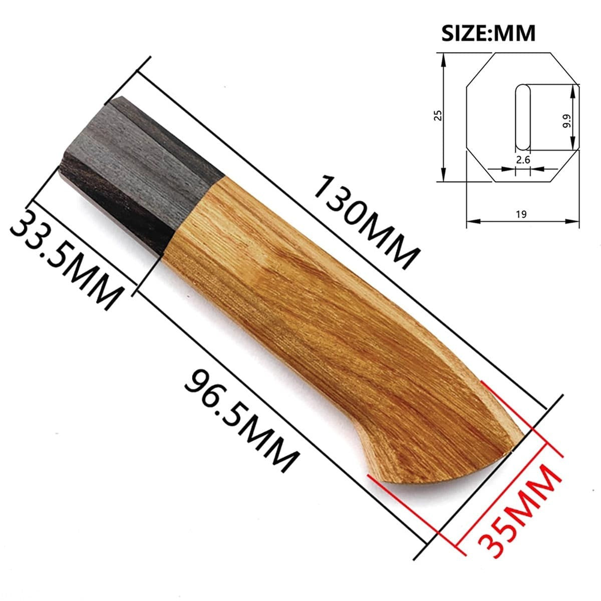 Japanese Knife Handle Solid Wood for Chef Santoku Yanagiba Deba Knives DIY