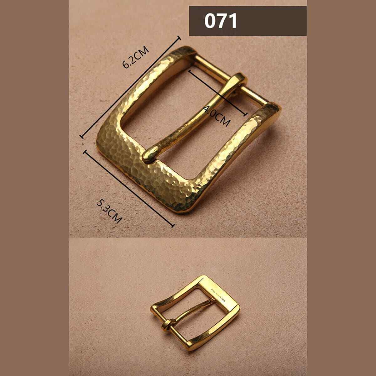 Retro Hammered Striation Solid Brass Pin Belt Buckle for Men Women Leather Craft Diy Making Belt Accessory