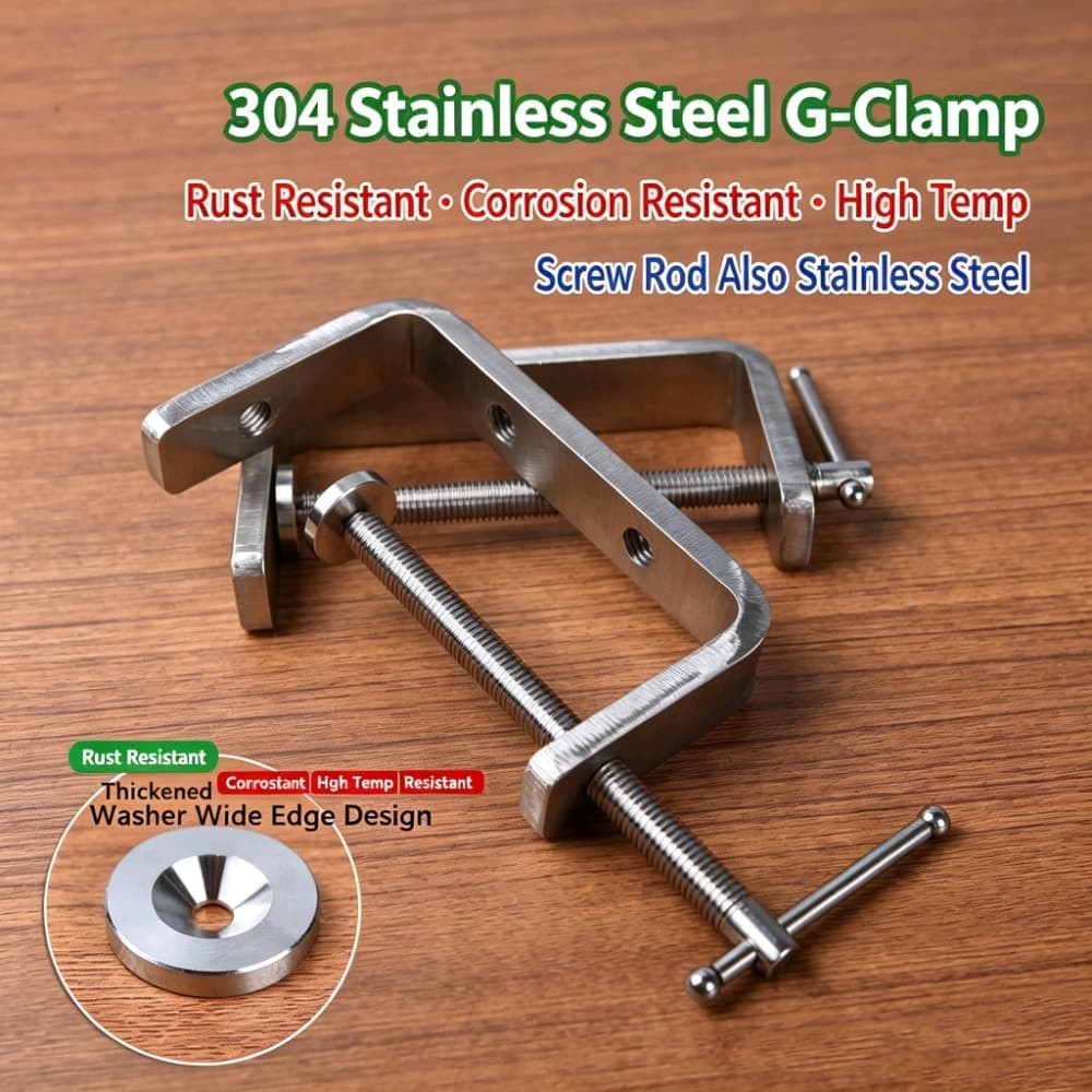 High Quality Stainless Steel G Clamp Leather Craft Woodwork C Joiner DIY Tools