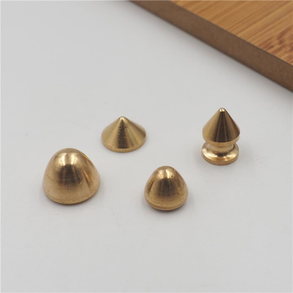 20pcs Solid Brass Pyramid Spikes Punk Rivets Studs Dog Collar Leather Craft DIY