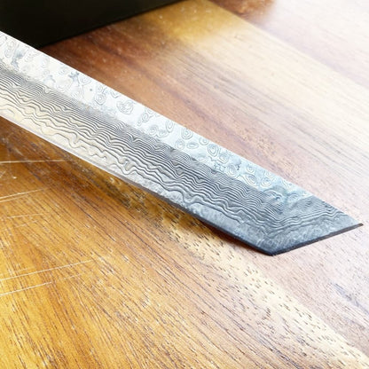 Bamboo Shape Hand Forged Damascus Steel Fixed Blade Knife Collectible Gift