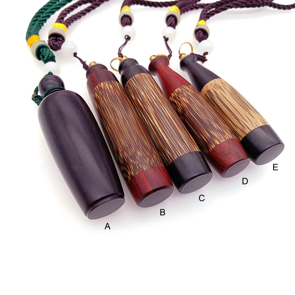 Wooden Craft Mini Bottle With Spoons Keychain Necklace Vials for Storing Herbs