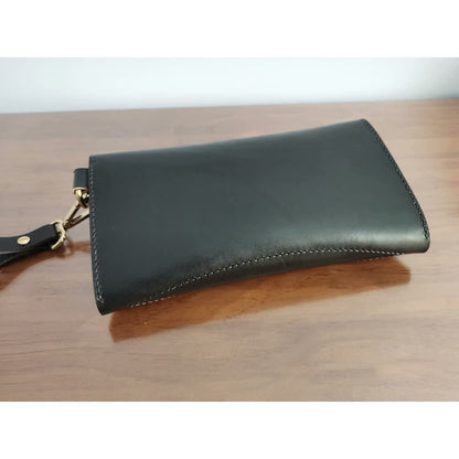 Handmade Leather Clutch Cosmetic Bag Vegetable Tanned Leather Phone Pouch