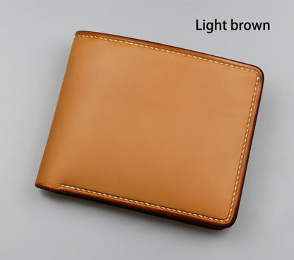 Handmade Vegetable Tanned Leather Wallet Genuine Cowhide Card Case Custom