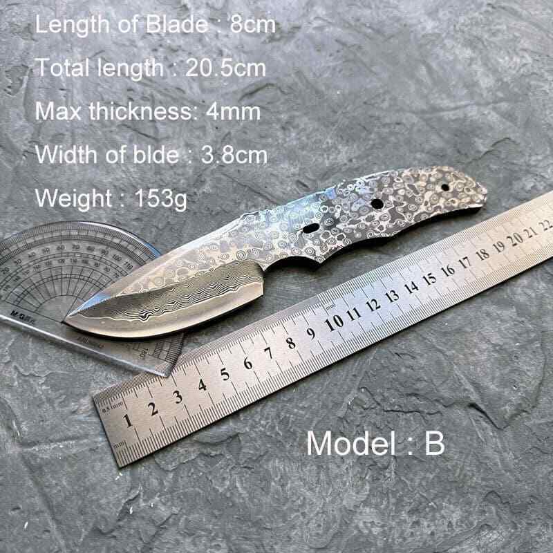 Thick Damascus Blade Blank Outdoor Cutter Fruit Knife Home Kitchen Hobby DIY Vg10 Steel Supply