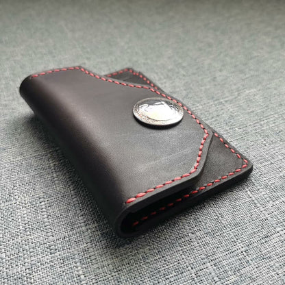 Handmade Ameikaji Style Original Design Minimalist Genuine Leather Card Holder