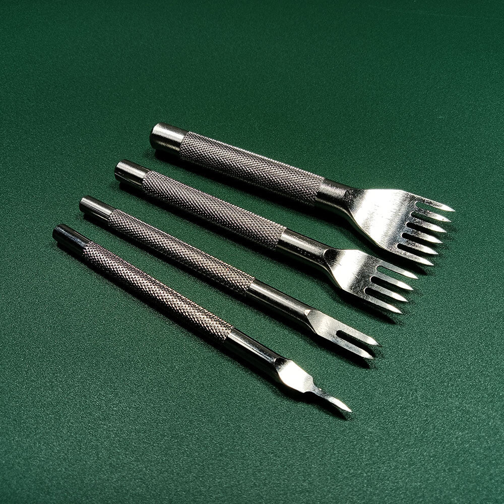 Leather Craft Tools Hole Punches Stitching Punch Diamone Chisel Set  3/4/5/6mm