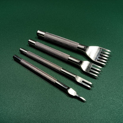 Leather Craft Tools Hole Punches Stitching Punch Diamone Chisel Set  3/4/5/6mm