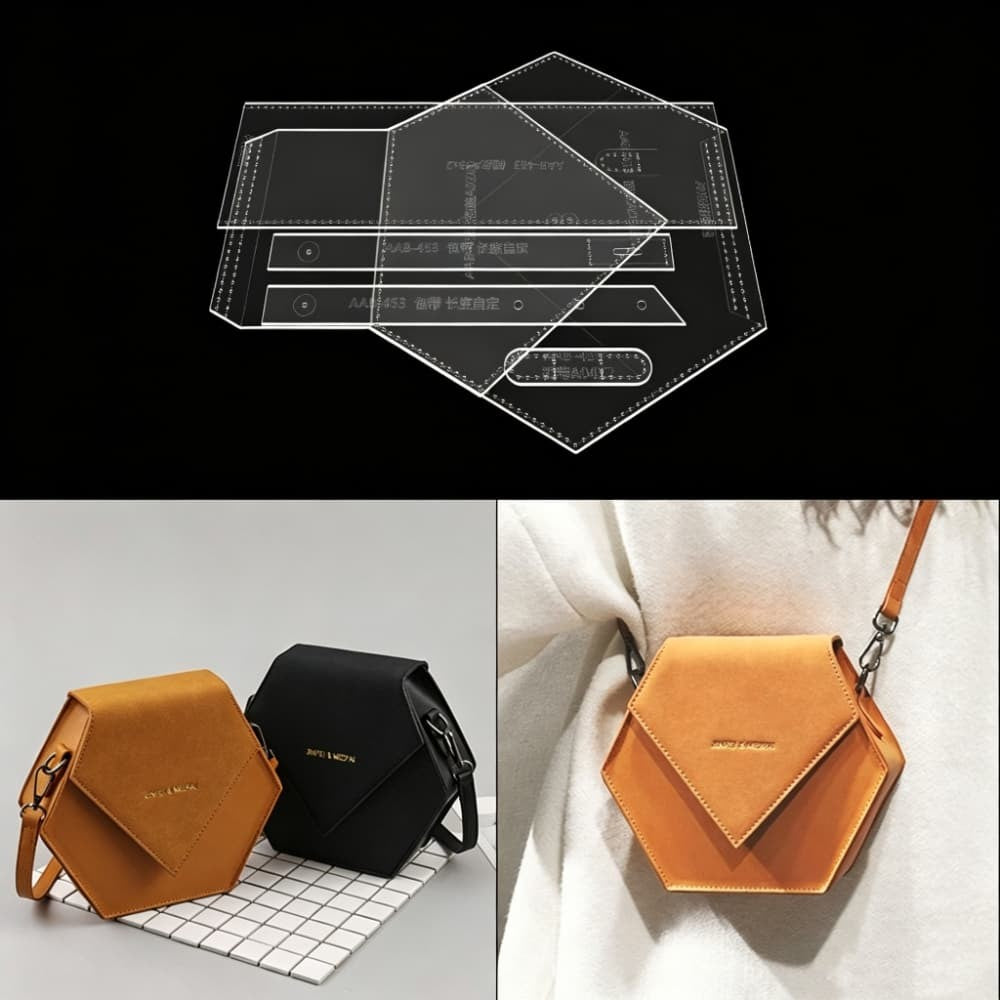 Acrylic Geometric Shoulder Crossbody Bag Pattern Leather Craftsman DIY Women