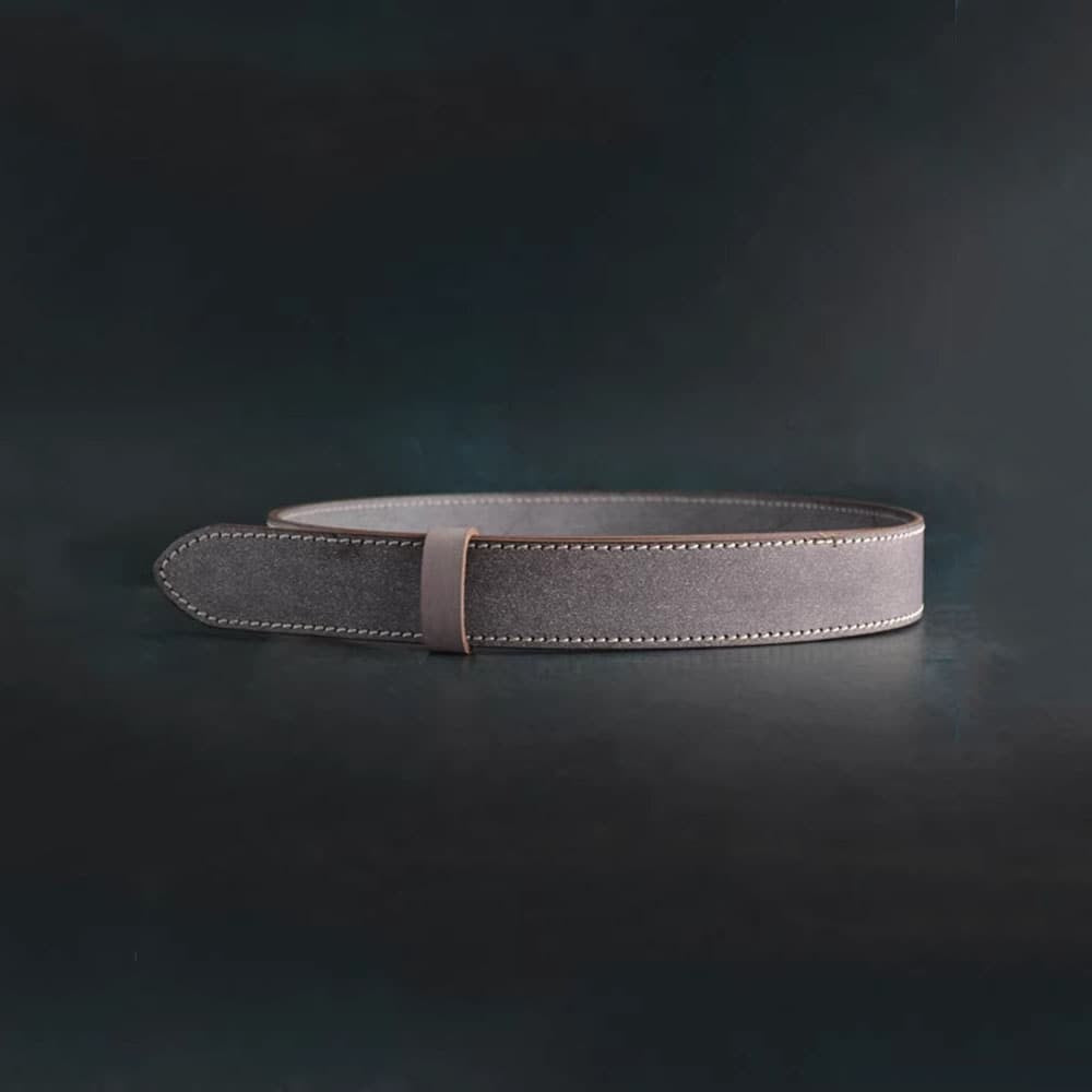 Handcrafted Italian Vegetable Tanned Leather Belt Strap with Hand Sewn Stitch