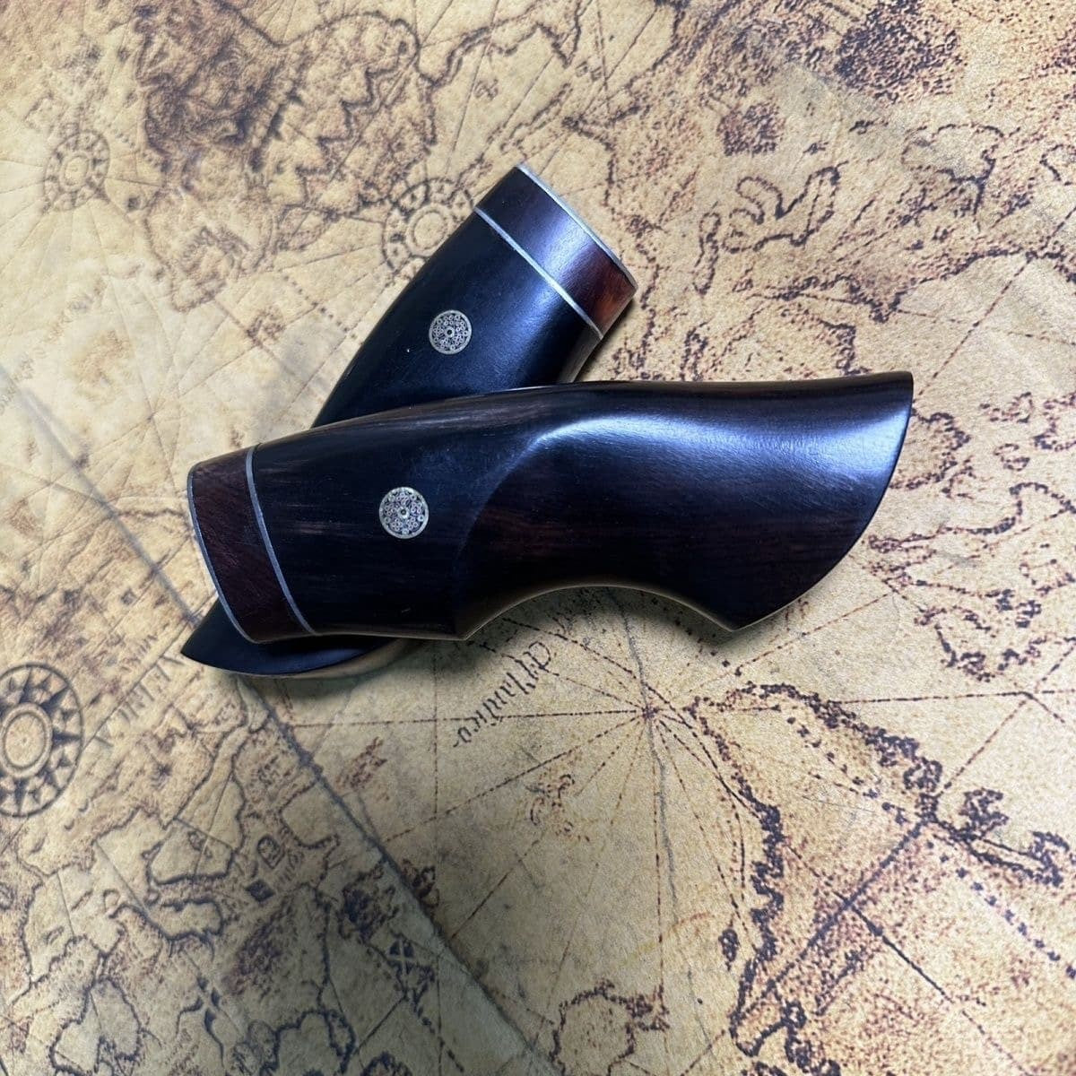 Luxury Polished Premium Ebony Wood Rosewood Handles for DIY Knives Hand Craft
