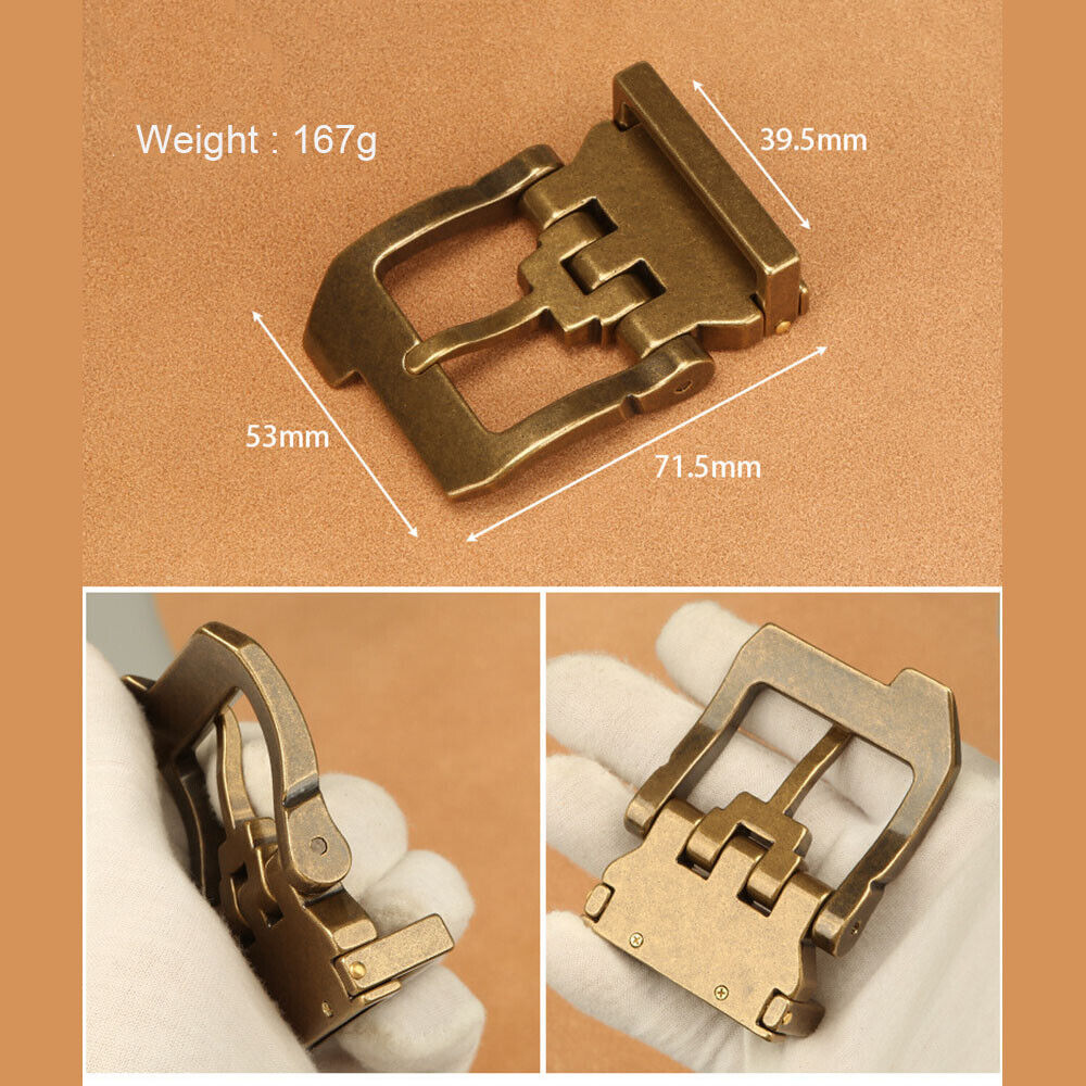 Heavy Solid Brass Pin Belt Buckle for Men Dress Leatherwork Craft DIY 39mm