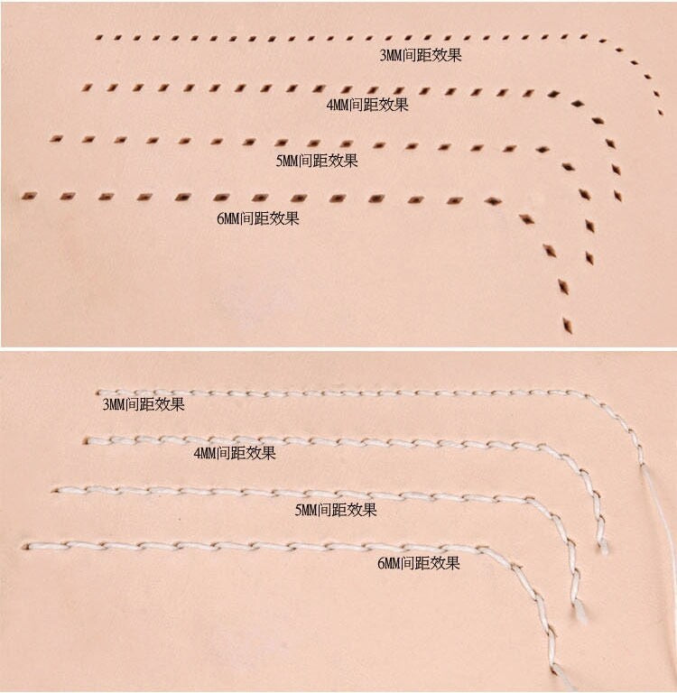 Leather Craft Tools Hole Punches Stitching Punch Diamone Chisel Set  3/4/5/6mm