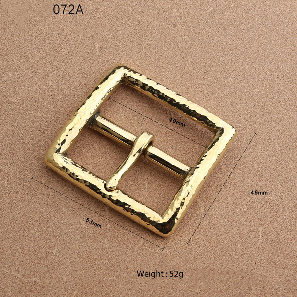 Retro Hammered Striation Solid Brass Pin Belt Buckle for Men Women Leather Craft Diy Making Belt Accessory