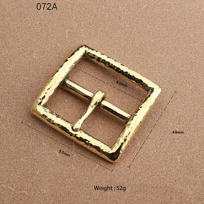 Retro Hammered Striation Solid Brass Pin Belt Buckle for Men Women Leather Craft Diy Making Belt Accessory