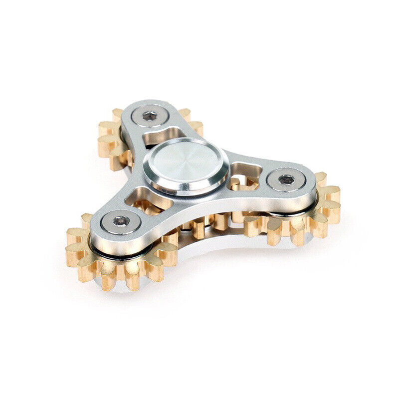 Linkage Hand Fidget Spinner Chain Brass Aluminum Gear Finger Gyro Relax Toy