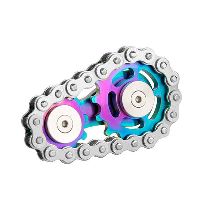 Linkage Hand Fidget Spinner Chain Stainless Steel Gear Finger Gyro Relax Toy