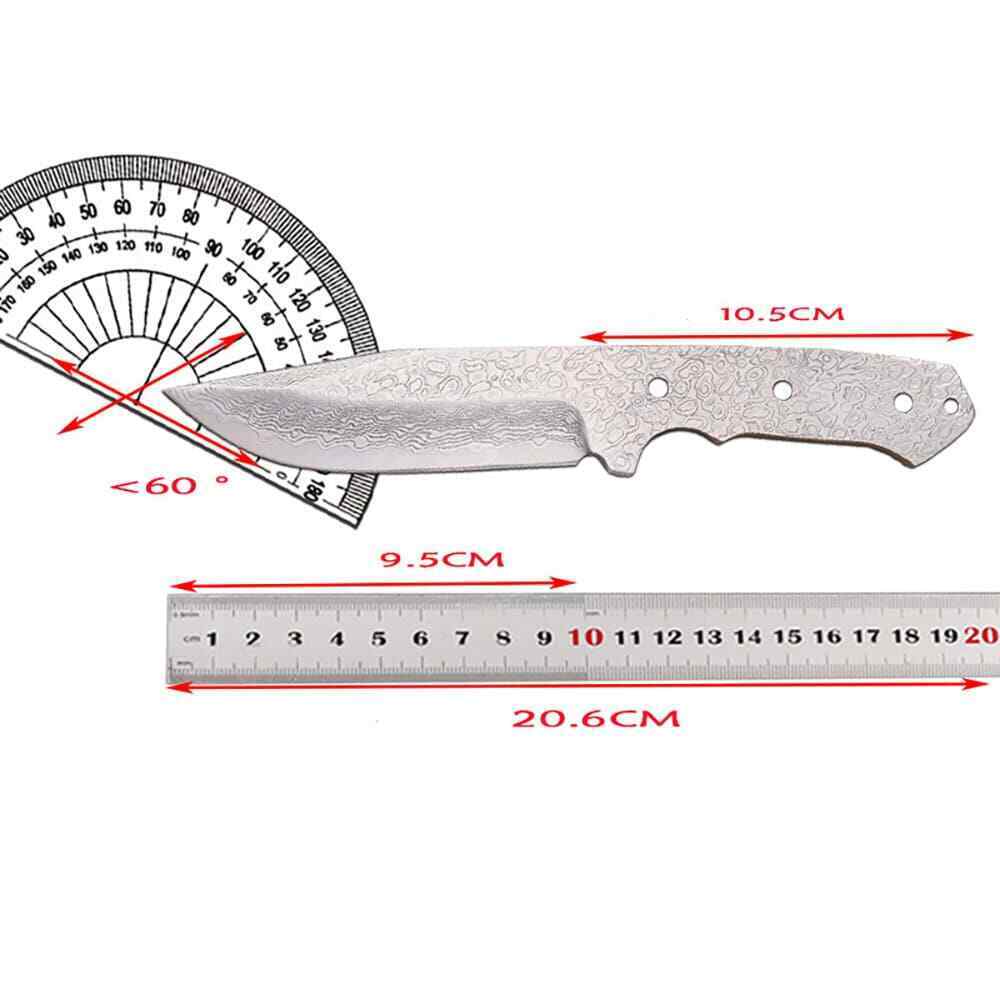 All Damascus Steel Blade Outdoor Knife EDC Damascus Handle Hand Craft DIY