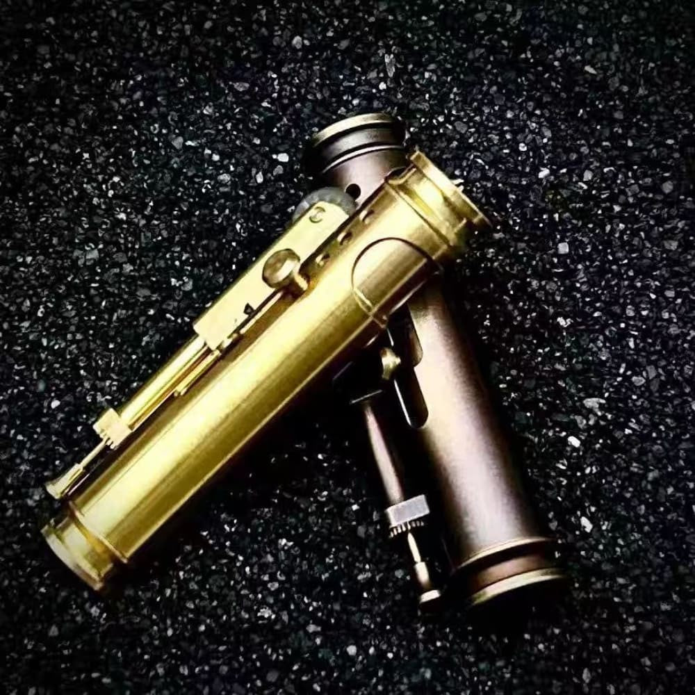 Vintage Solid Brass Lighter Side Ignition Retro Stylish Men Portable EDC Gift