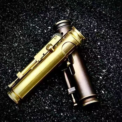 Vintage Solid Brass Lighter Side Ignition Retro Stylish Men Portable EDC Gift