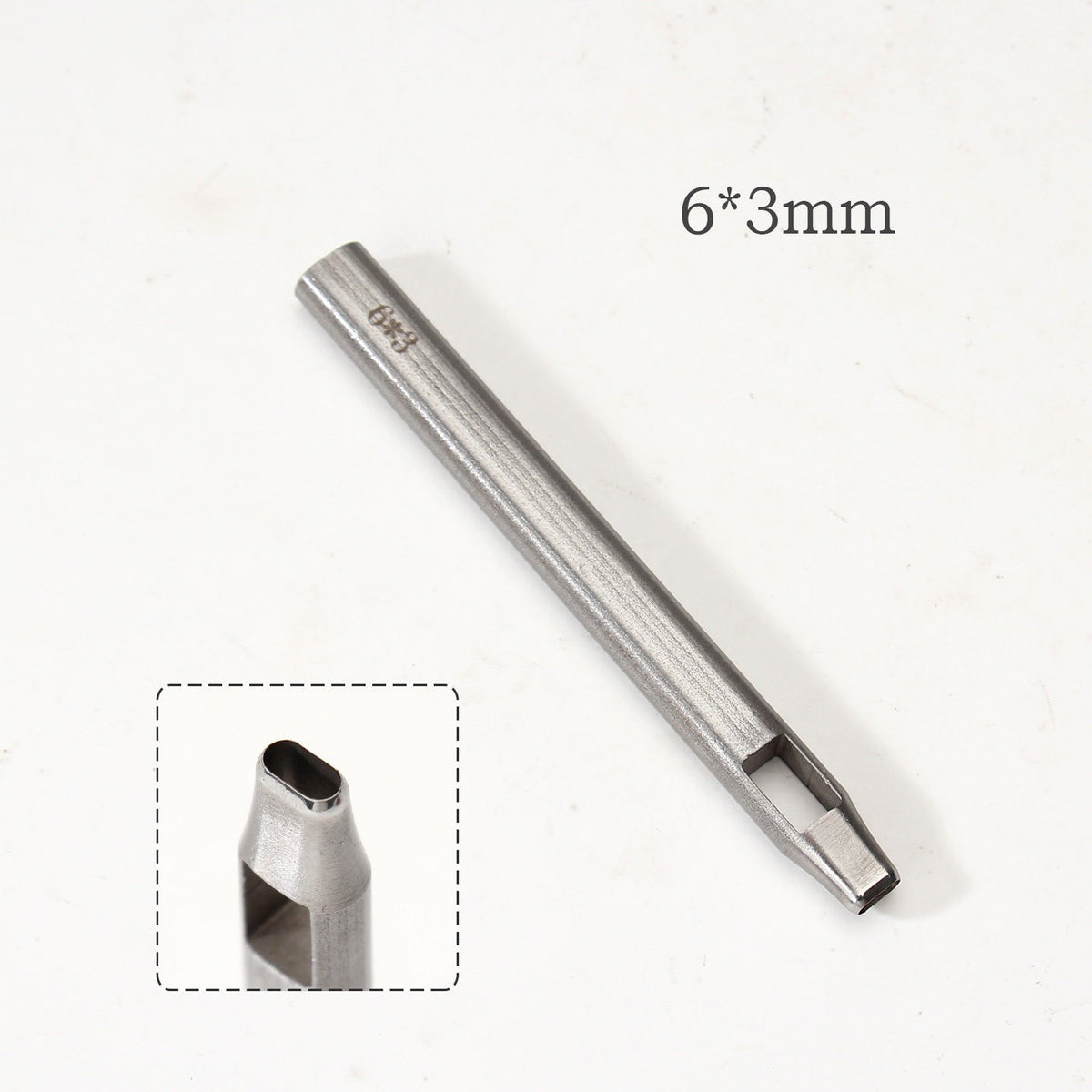 Leather Craft Belt Hole Punch Oval Flat Straight Teardrop Single DIY 440C Tool