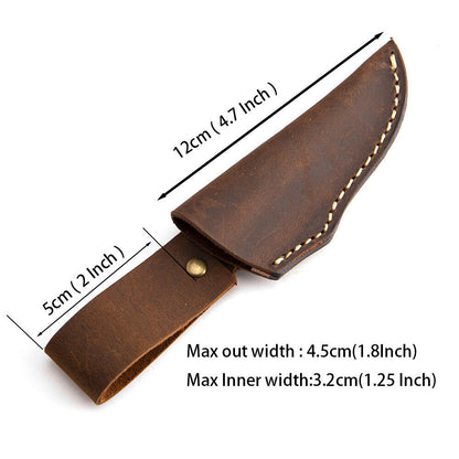 Cowhide Crazy Horse Leather Retro Sheath For Knife Scabbard Cover Belt Clip