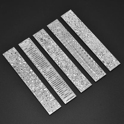 Handmade Damascus Steel Billet 500x50x5mm Pattern-Welded Knife Blade Blank DIY