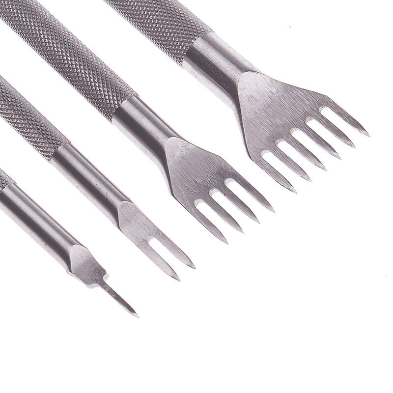 Leather Craft Tools Hole Punches Stitching Punch Diamone Chisel Set  3/4/5/6mm