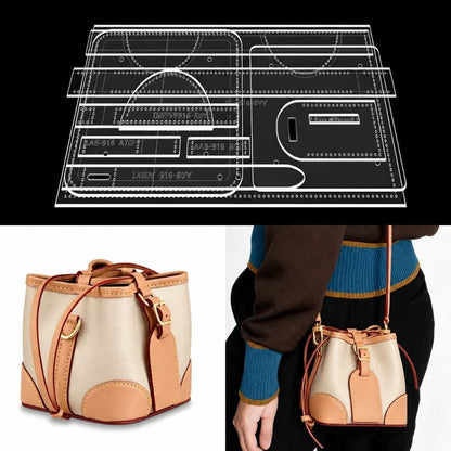 DIY Leather Bag Pattern Clutch Cosmetic Tote Shoulder Handbag Cut Free