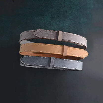 Handcrafted Italian Vegetable Tanned Leather Belt Strap with Hand Sewn Stitch