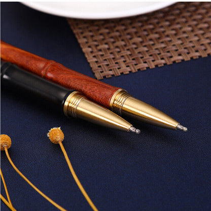 Custom Made Retro Solid Brass Sandalwood Craft Pen Ball Point Pen EDC Gift