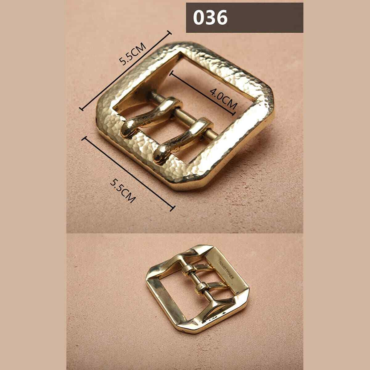 Retro Hammered Striation Solid Brass Pin Belt Buckle for Men Women Leather Craft Diy Making Belt Accessory
