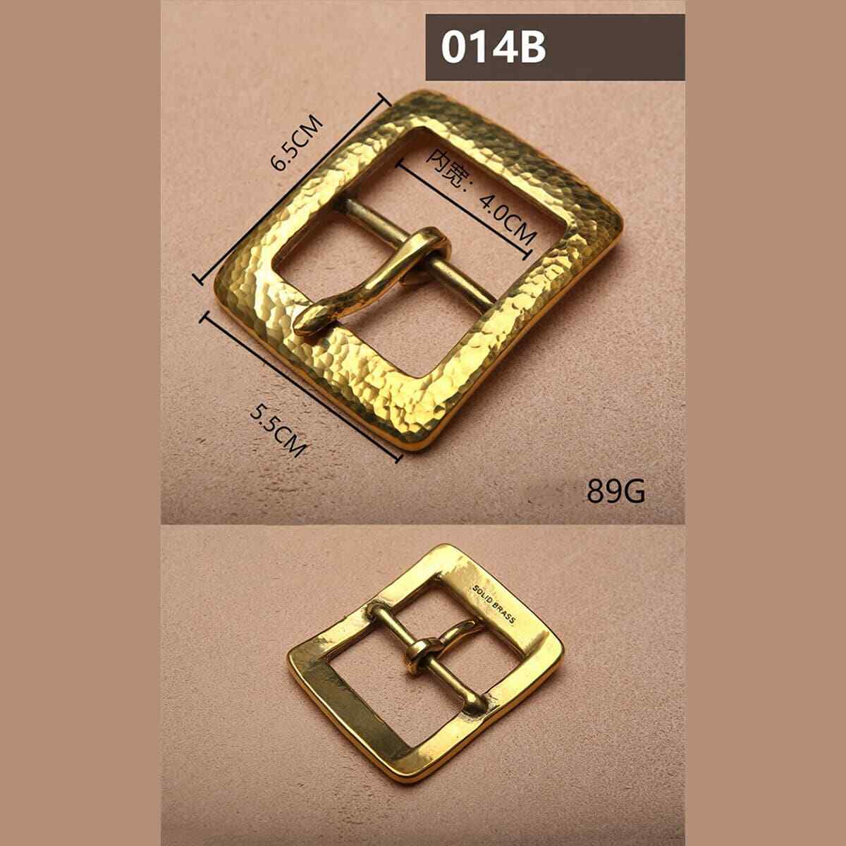 Retro Hammered Striation Solid Brass Pin Belt Buckle for Men Women Leather Craft Diy Making Belt Accessory