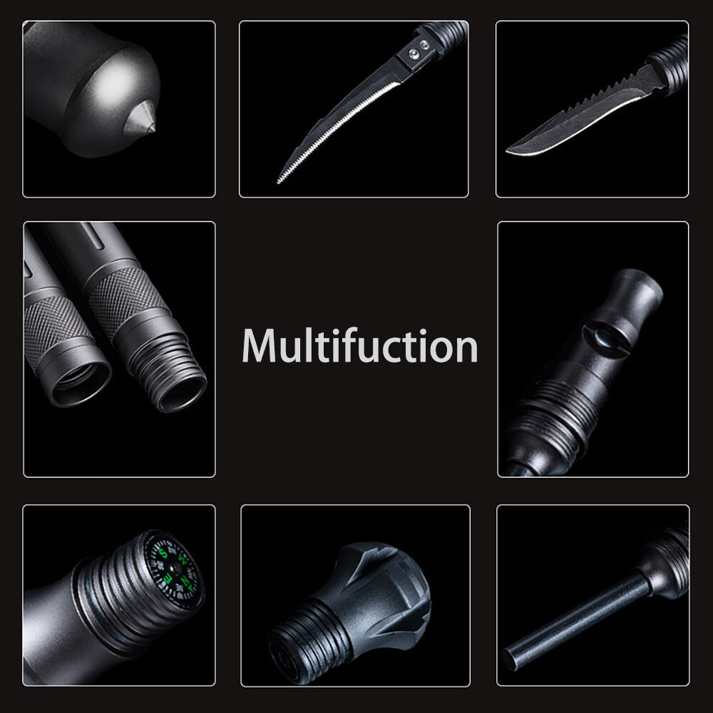 Multifunctional Aluminum Hiking Poles Portable Outdoor Trekking Walking Stick